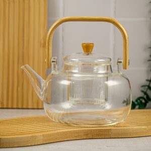 قوری پیرکس دسته بامبو