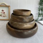 کاسه چوبی گردو بدون پایه